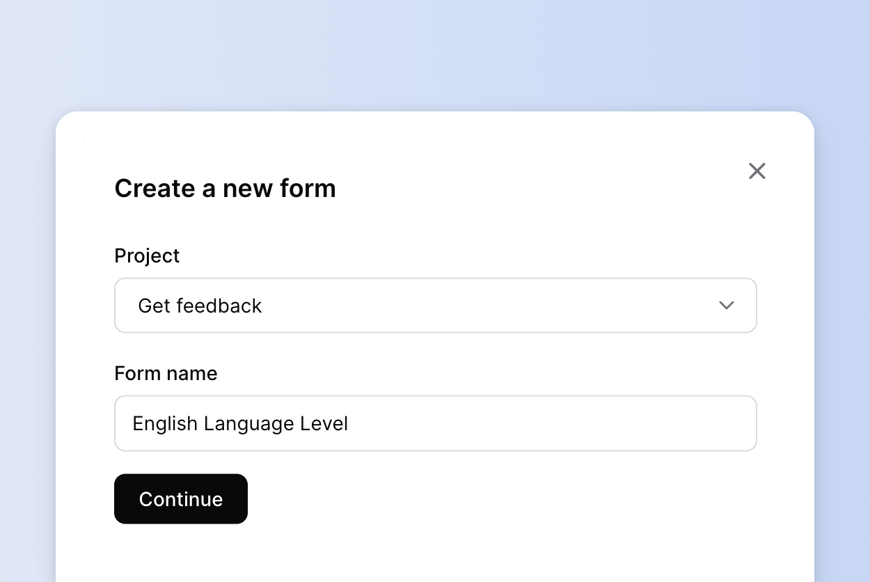 Create a form