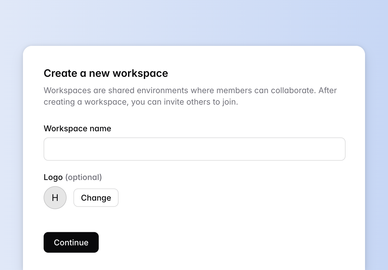 Create a workspace in HeyForm