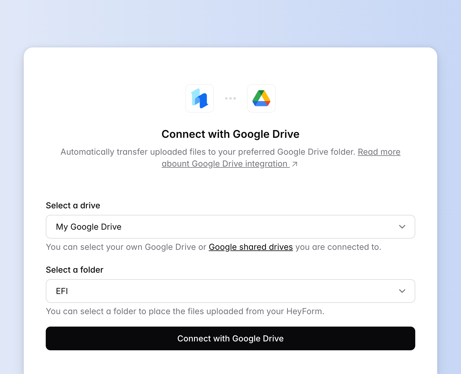 Select the desired Google Drive