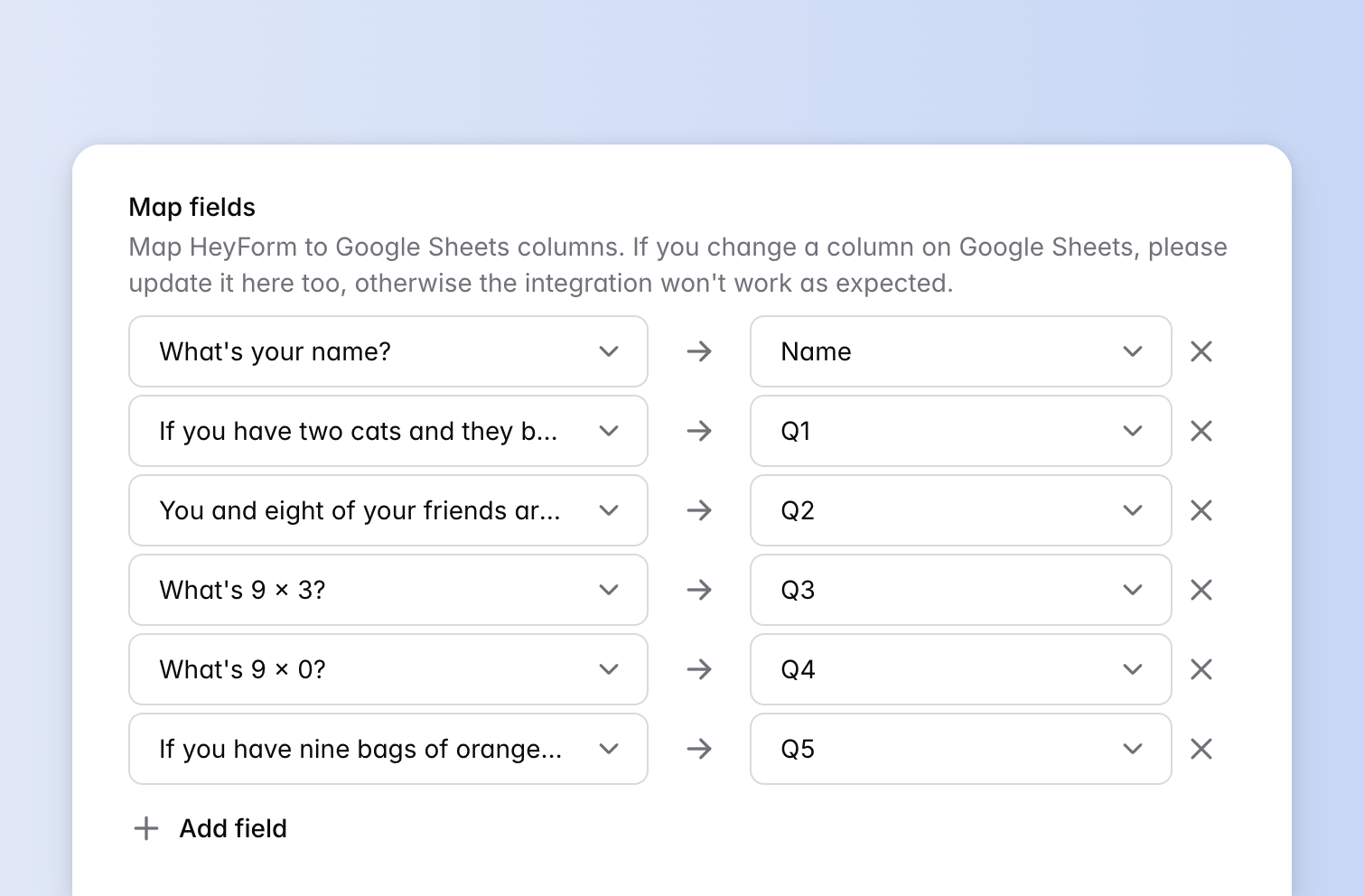 Map your Google Sheet