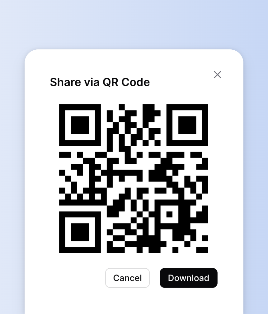 Sharing with QR Code